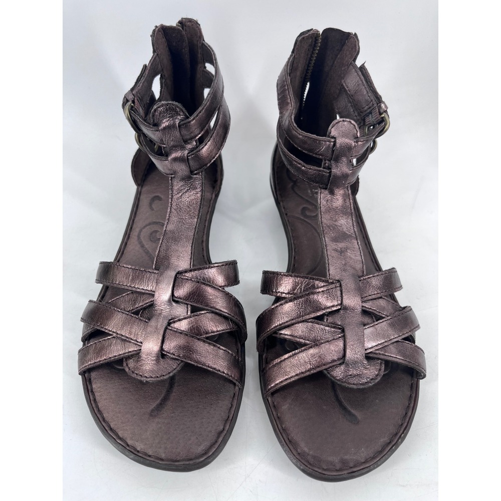 Born Delano Moro Metallic Brown Leather Gladiator Sandals Womens  7  Tuscan Chic